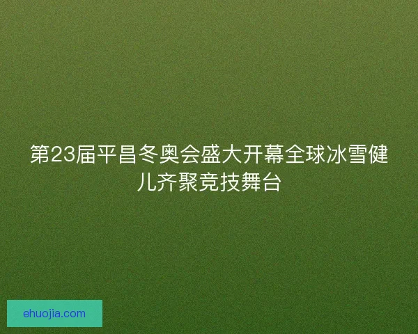 第23届平昌冬奥会盛大开幕全球冰雪健儿齐聚竞技舞台